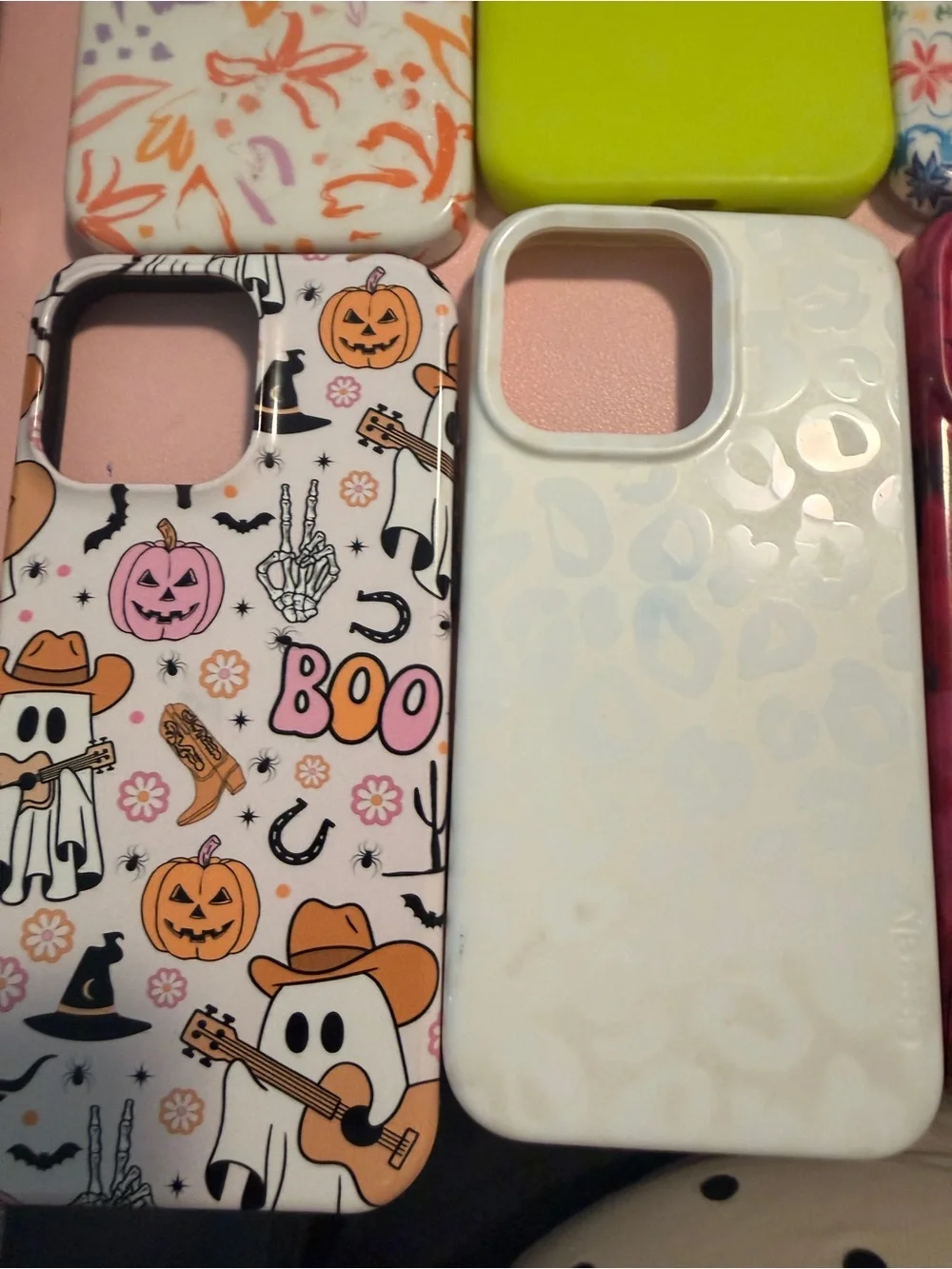 Slim Shock-Absorbent Phone Case - White & Neon Green
